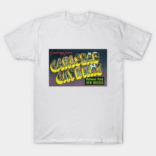 Greetings from Carlsbad Caverns National Park New Mexico, Vintage Large Letter Postcard T-Shirt